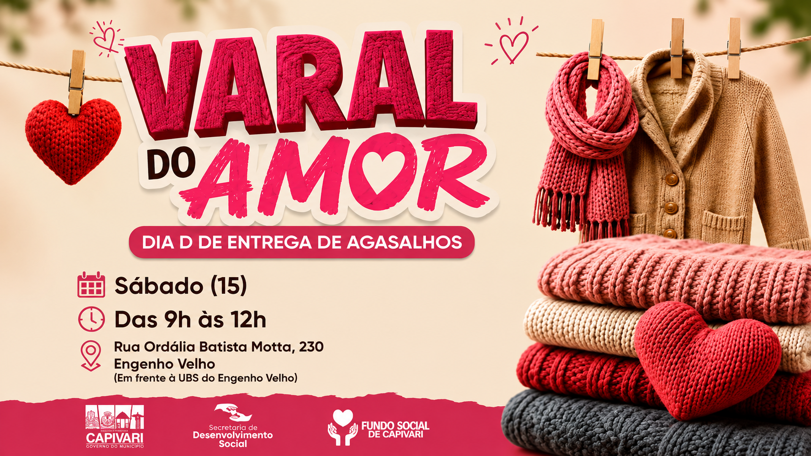 Varal do Amor chega ao bairro Engenho Velho